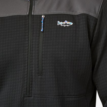 M&#39;s Long-Sleeved R1® Fitz Roy 1/4-Zip Patagonia bluza wędkarska odprowadzająca wilgoć wykonana z polaru  Polartec® Power Grid®